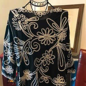 Black and white dressy top